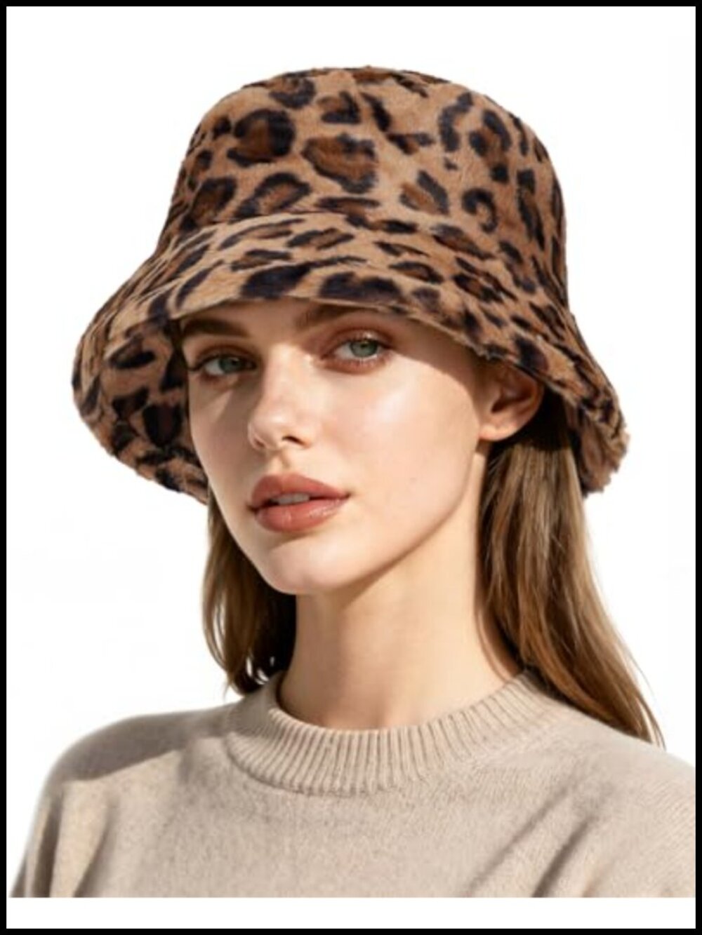 Faux Fur Bucket Hat for Women Winter Warm Fluffy Fisherman Cap
